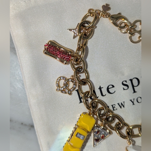 NWT Kate Spade Hit The City Gold Charm Bracelet with Colorful NYC Charms - Picture 13 of 16